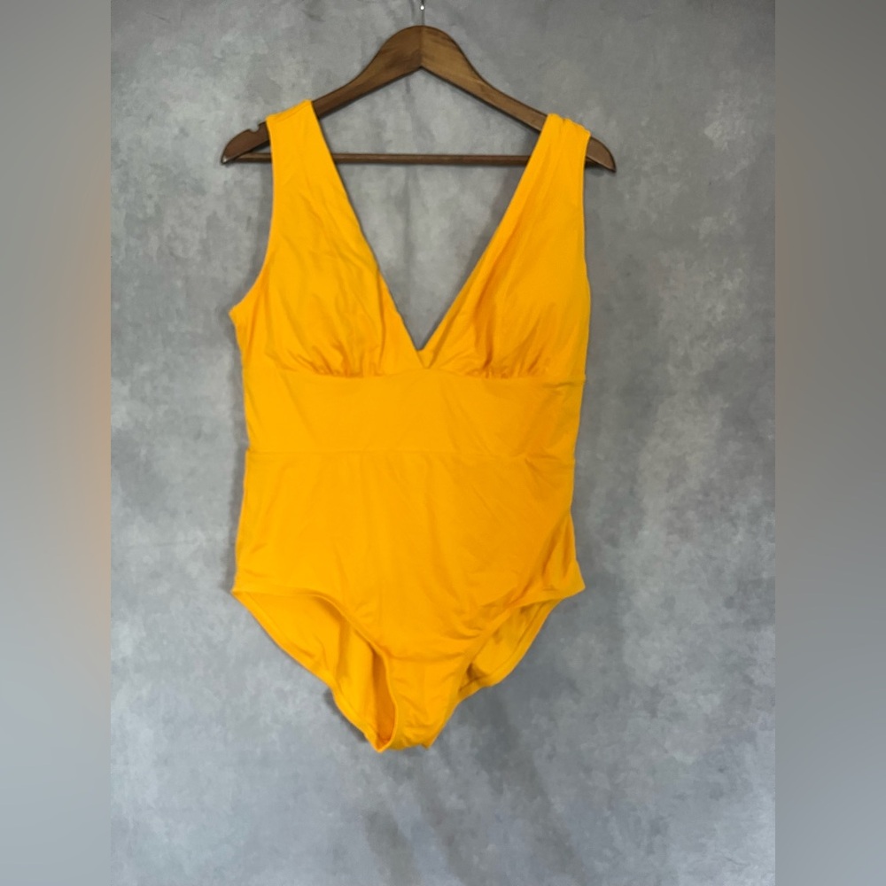 Andie Yellow One Piece Swimsuit Classic V-Neck Design